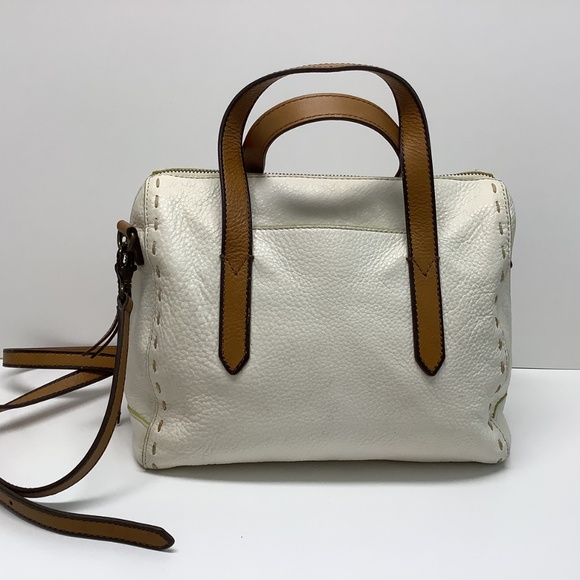 Fossil Cream Sydney Satchel with Tan Straps, Like New - Picture 6 of 13